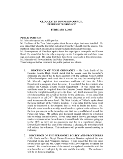 GLOUCESTER TOWNSHIP COUNCIL FEBRUARY