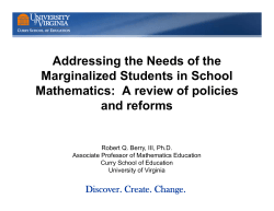 Addressing the Needs of the Marginalized Students in School