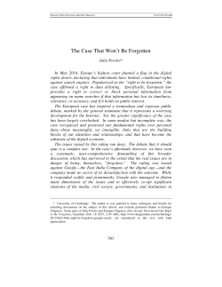 The Case That Won`t Be Forgotten