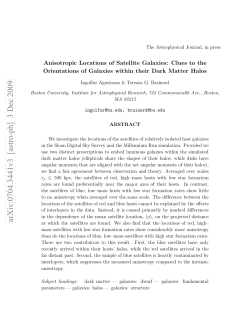 Anisotropic Locations of Satellite Galaxies: Clues to the Orientations