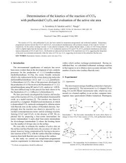 Determination of the kinetics of the reaction of CCl4 with