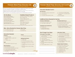 Freezer Meal Prep Grocery List