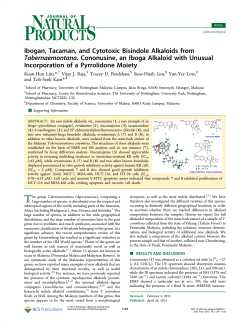 Ibogan, Tacaman, and Cytotoxic Bisindole