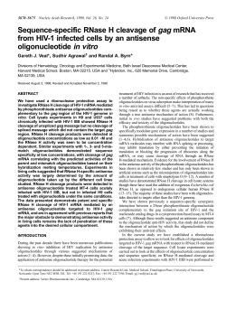 Sequence-specific RNase H cleavage of gag mRNA from HIV
