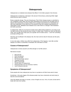 Osteoporosis - Stonebrook Family Medicine