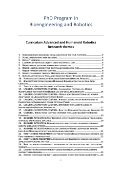 PhD Program in Bioengineering and Robotics