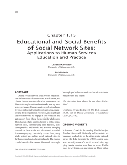 Educational and Social Benefits of Social