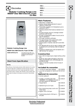 Modular Cooking Range Line 900XP One Well Electric Fryer 23 liter