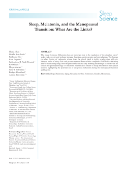 Sleep, Melatonin, and the Menopausal Transition: What Are the Links?