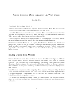 Grave Injustice Done Japanese On West Coast