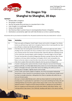 Shanghai to Shanghai 20 Day Dragon Trip