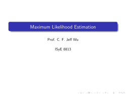 Maximum Likelihood Estimation