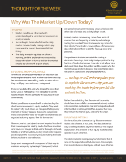 (428) &ndash; Why Was The Market Up Down Today