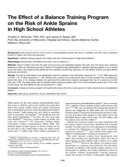 The Effect of a Balance Training Program on the Risk of Ankle