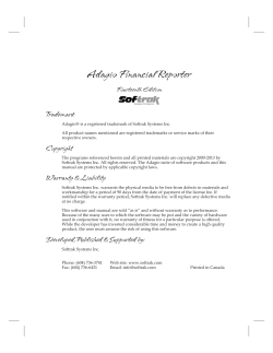 Adagio Financial Reporter