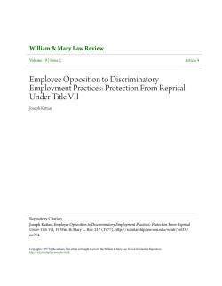 Employee Opposition to Discriminatory Employment Practices