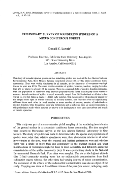 PRELIMINARY SURVEY OF WANDERING SPIDERS OF A MIXED