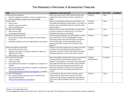 The Research Process: A Suggested Timeline