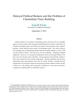 Disloyal Political Brokers and the Problem of Clientelistic Party
