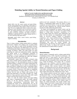 Modeling Spatial Ability in Mental Rotation and