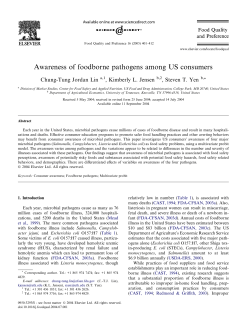 Awareness of foodborne pathogens among US consumers