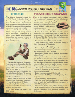 THE BFG &mdash;ExcErpts from roald Dahl`s NovEl