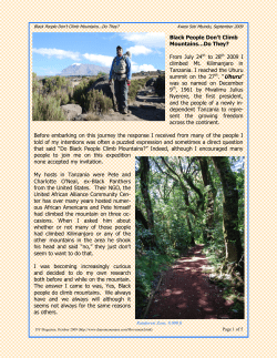 Black People Don`t Climb Mountains, Do They?
