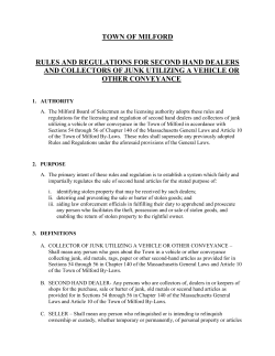 Rules and Regulations For Second Hand Dealers