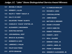 “Jake” Stone Distinguished Service Award Winners