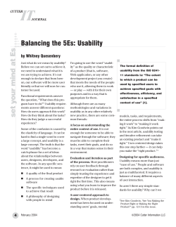 set your mind at Es Balancing the 5Es: Usability