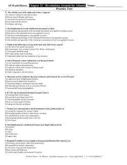 AP World History Chapter 21 - Revolutions Around the