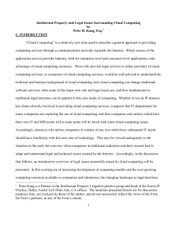 Intellectual Property and Legal Issues Surrounding Cloud