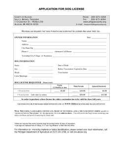 Application of Dog License