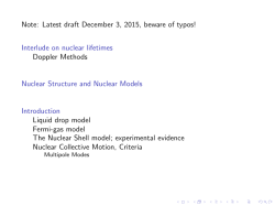 Note: Latest draft December 3, 2015, beware of typos! Interlude on