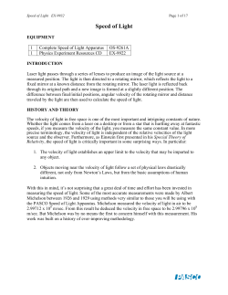 Speed of Light - Johns Hopkins University