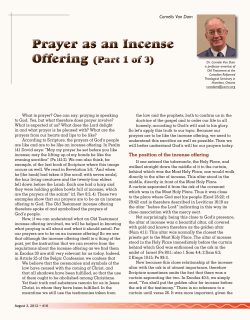 Prayer as an Incense Prayer as an Incense