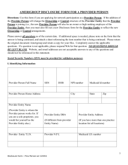 Disclosure - Provider Person