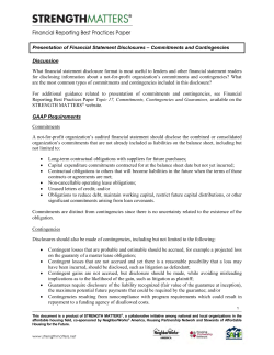 Presentation of Financial Statement Disclosures &ndash; Commitments