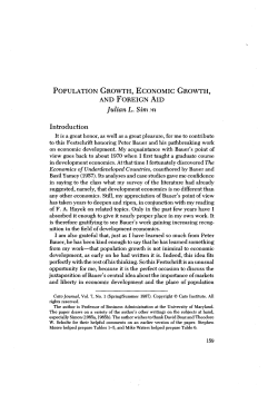 Population Growth, Economic Growth, And Foreign Aid
