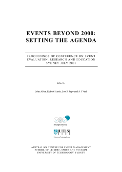 Events Beyond 2000: Setting the Agenda