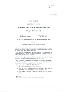 1985 No. 1995 DANGEROUS DRUGS The Misuse of Drugs Act