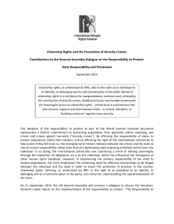 Citizenship Rights and the Prevention of Atrocity Crimes