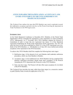 Technical Note: Steps towards the ratification, acceptance