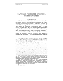 Catcalls: Protected Speech Or Fighting Words?