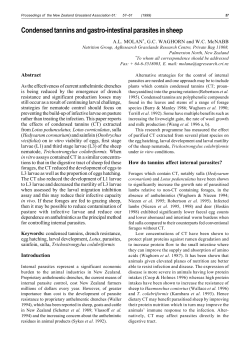 Condensed tannins and gastro-intestinal parasites in sheep