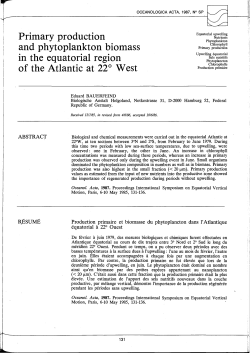 Primary production and phytoplankton biomass in the equatorial