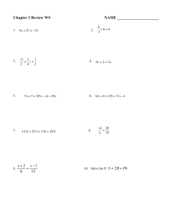 Chapter 3 Review WS