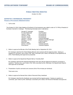 October 24 2016 - Upper Gwynedd Township