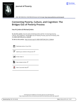 Connecting Poverty, Culture, and Cognition: The Bridges Out of