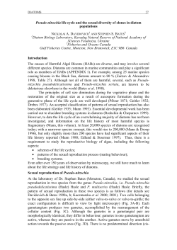 Pseudo-nitzschia life cycle and the sexual diversity of clones in